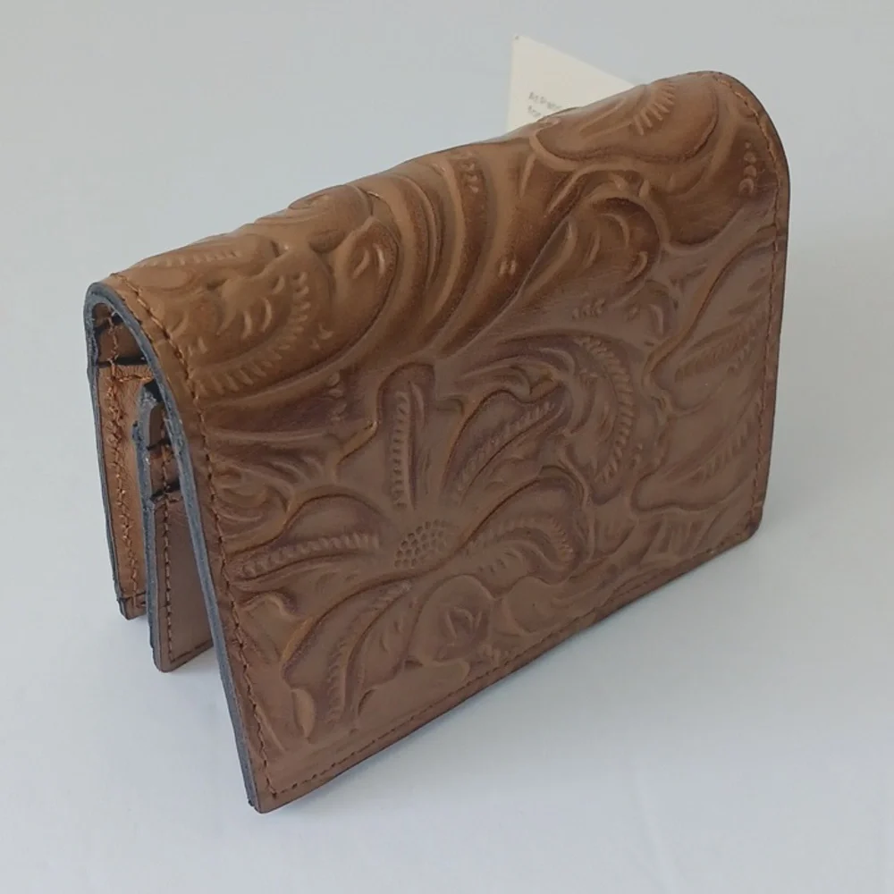Patricia NASH Brown Leather Small Wallet Tooled Clara Biscuit
